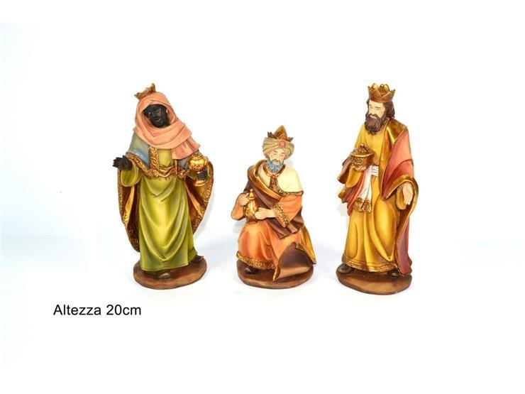 Pastori statuine Set Re Magi 20cmdi resina 3pz