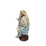 Statuina Pastore vestito Pescatore Arabo con canna 8cm di terracotta per presepe