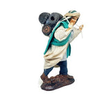 Statuina Pastore vestito Uomo con botte 8 cm di terracotta per presepe