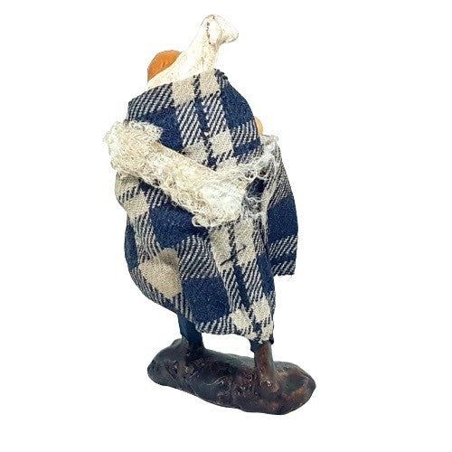 Statuina Pastore vestito Pecoraio giovane 8cm di terracotta per presepe