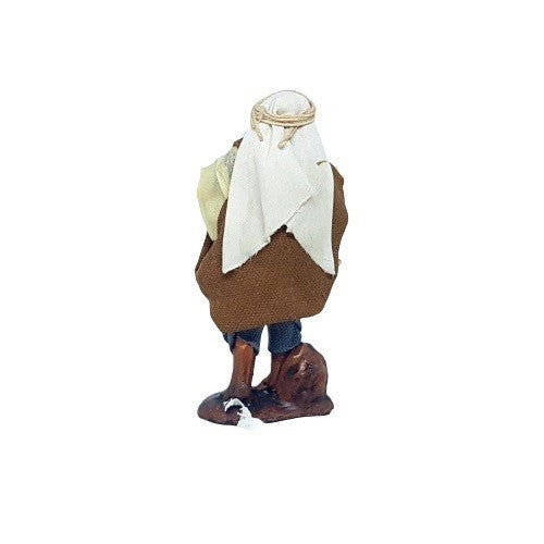 Statuine Pastori vestiti giocatori di carte con botte 8cm di terracotta