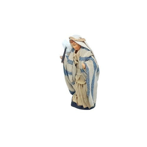 Statuina Pastore bambino con sacco in spalla 8cm di terracotta per presepe