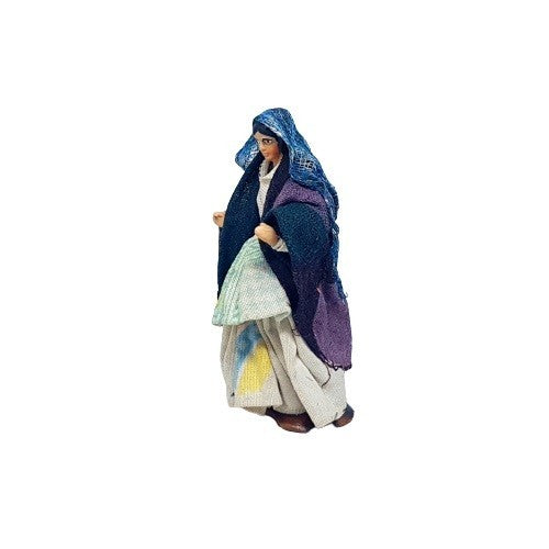 Statuina Pastore vestito Donna incinta 8cm di terracotta per presepe