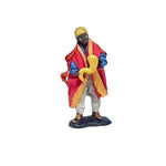 Statuina Pastore vestito Suonatore con cornucopia 8cm di terracotta per presepe