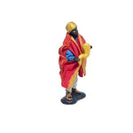 Statuina Pastore vestito Suonatore con cornucopia 8cm di terracotta per presepe