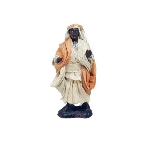 Pastore statuina Uomo moro Arabo 8cm di terracotta per presepe