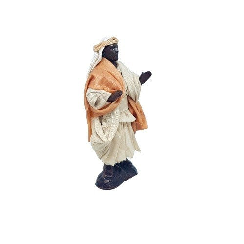 Pastore statuina Uomo moro Arabo 8cm di terracotta per presepe