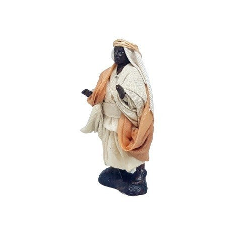 Pastore statuina Uomo moro Arabo 8cm di terracotta per presepe