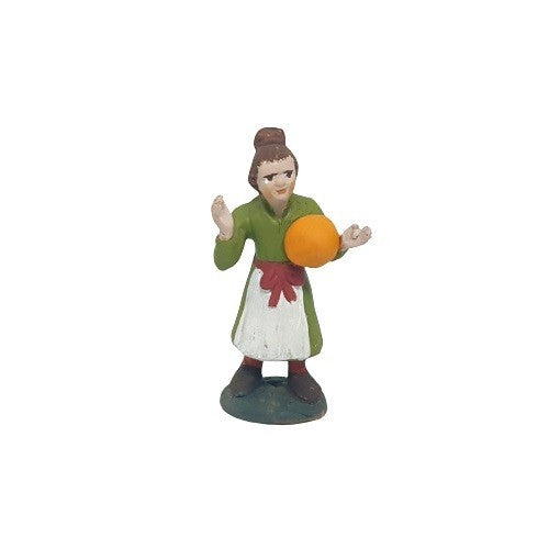 Pastore statuina Bambina con palla 10cm di terracotta per presepe