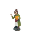 Pastore statuina Bambina con palla 10cm di terracotta per presepe