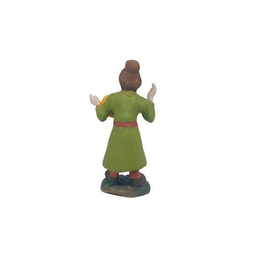 Pastore statuina Bambina con palla 10cm di terracotta per presepe