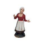 Pastore statiuna in terracotta dipinta a mano cm 10 donna con panno in testa