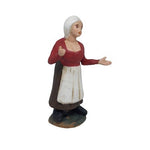 Pastore statiuna in terracotta dipinta a mano cm 10 donna con panno in testa