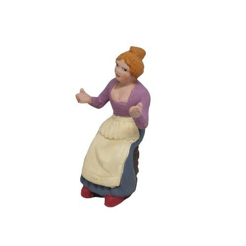 Pastore statuina seduta senza nulla in mano 10cm di terracotta per presepe