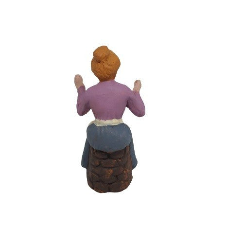Pastore statuina seduta senza nulla in mano 10cm di terracotta per presepe