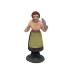 Pastore statuina in terracotta dipinta a mano donna con coltello cm 7