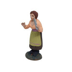 Pastore statuina in terracotta dipinta a mano donna con coltello cm 7