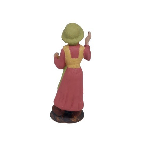 Pastore statuina in terracotta donna con cavolo