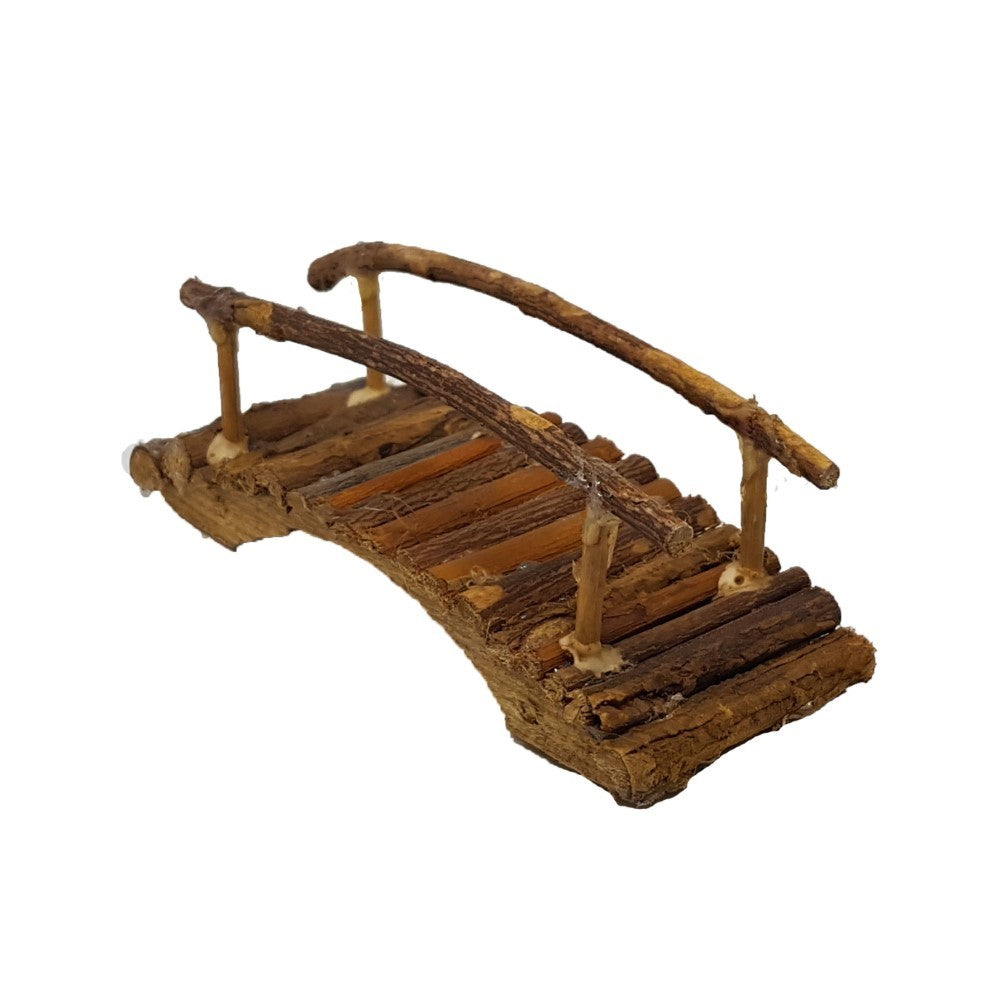 Ponte in legno Piccolo con passamano 13,5x4,5x5,5cm per presepe