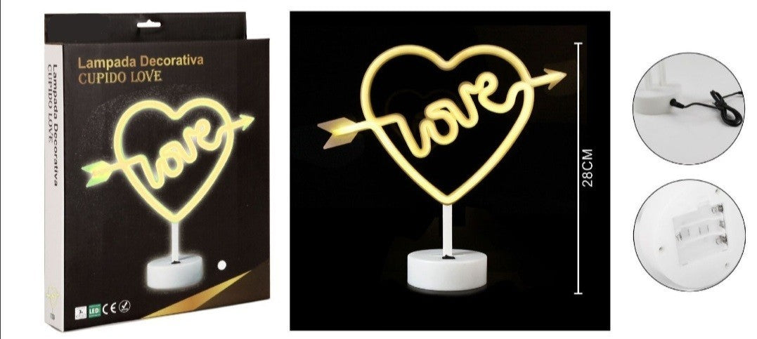 Lampada Cuore scritta Love luce led
