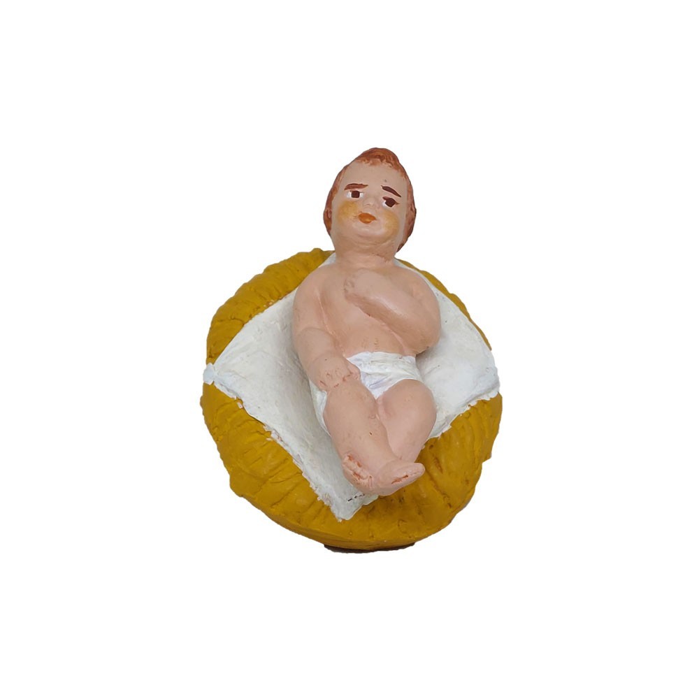 Pastore statuina Bambino Gesù 12cm di terracotta per presepe