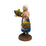 Pastore statuina Donna con cesto di limoni 12cm di terracotta con accessori