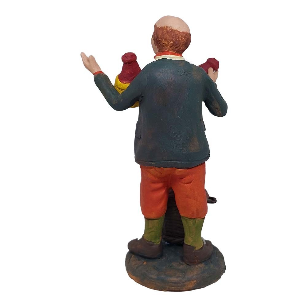 Pastore statuina Vinaio 12cm di terracotta con accessori per presepe