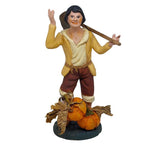 Pastore statuina Contadino con zucca 12cm di terracotta con accessori