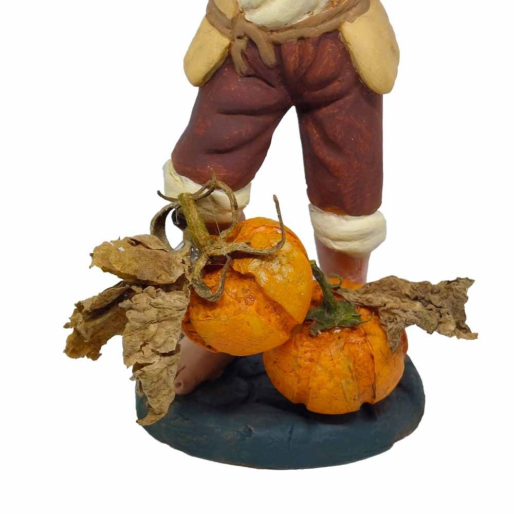 Pastore statuina Contadino con zucca 12cm di terracotta con accessori