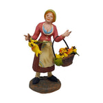 Pastore statuina Donna con melograni 12cm di terracotta con accessori