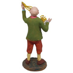 Pastore statuina Uomo che mangia spaghetti 12cm di terracotta con accessori