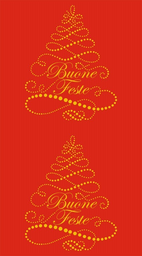 Tappeto passatoia natalizia con stampa Buone Feste larghezza 100cm