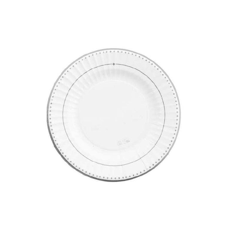 Piatti di carta 27cm Silver Grace Argento 8Pz