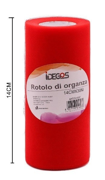 Rotolo di organza 14cmx30mt Rosso