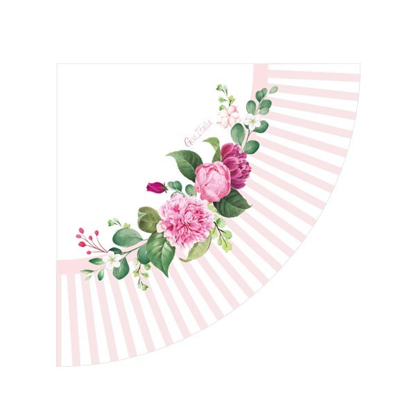 Tovaglioli di carta 33cm tondi smerlo Floral Pink Rosa 16pz