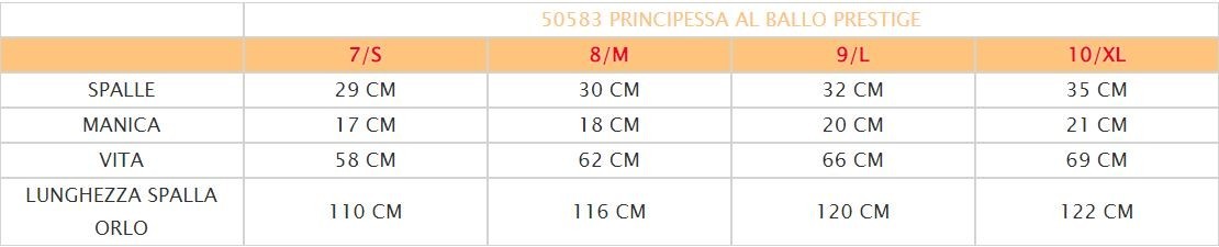 Vestito costume di carnevale Principessa al ballo Prestige 7 - 10 anni