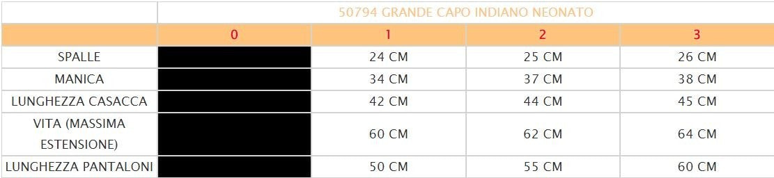 Costume vestito di carnevale Grande Capo Indiano 0 - 3 anni