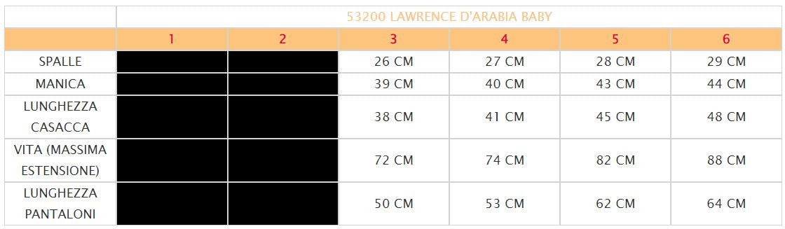 Costume di carnevale Lawrence D`Arabia Baby 3 - 6 anni