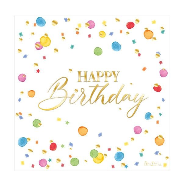 Tovaglioli di carta 33x33cm Happy Birthday 16pz