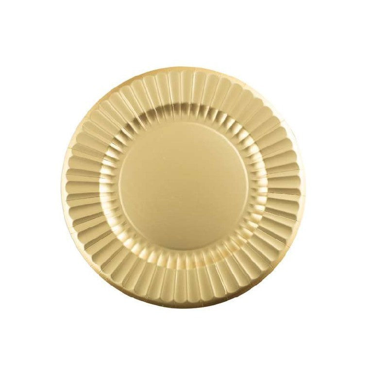 Piatti di carta piani Oro Maxi Round Shape 33cm 6Pz