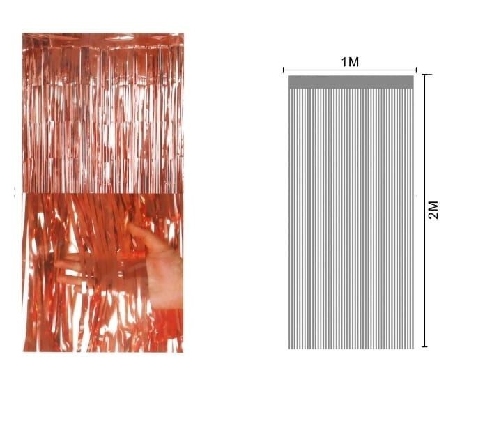 Tende Metalliche con frange Rosa Gold 100x200 cm