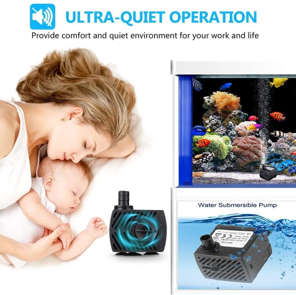 Pompa motorino sommergibile per acquario e presepe 2,5W 150L/H