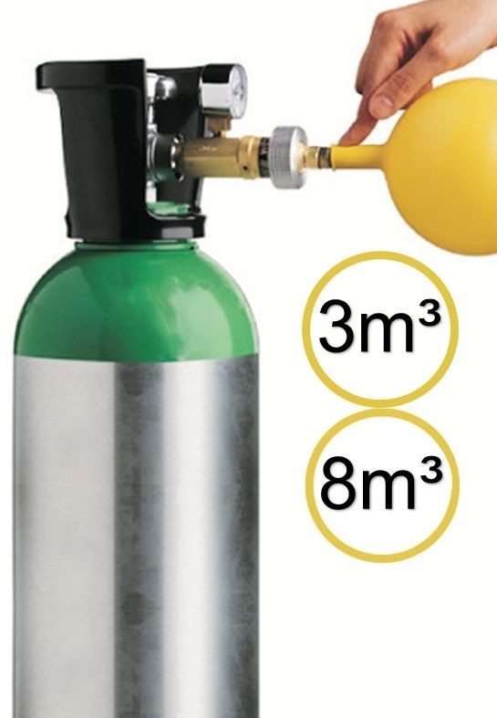 Noleggio Bombola professionale di gas elio da 3 e 8 mc per palloncini