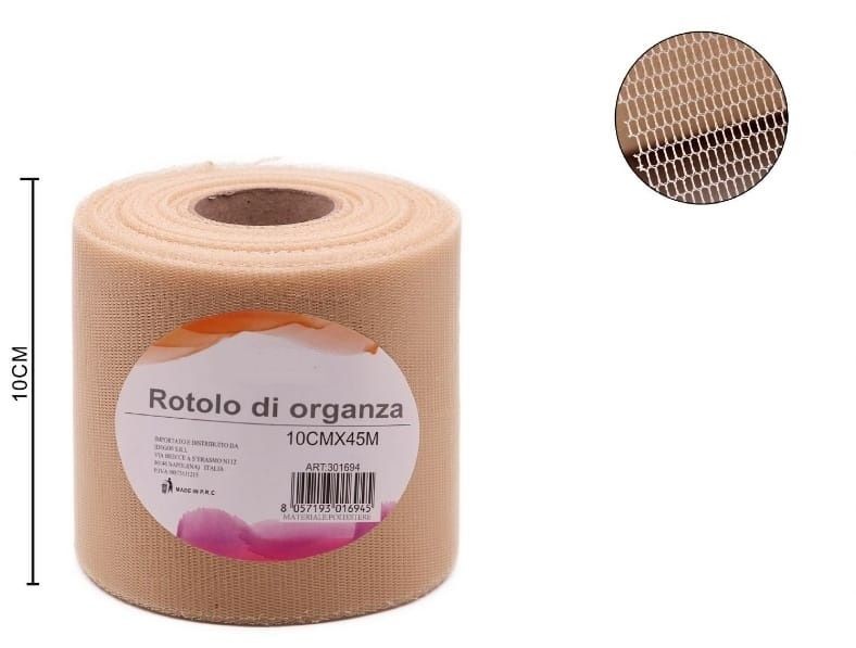 Rotolo organza oro 10cm x 41 metri