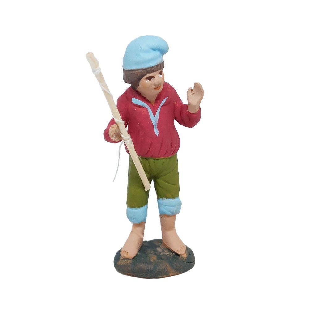 Pastore statuina pescatore con canna cm 7