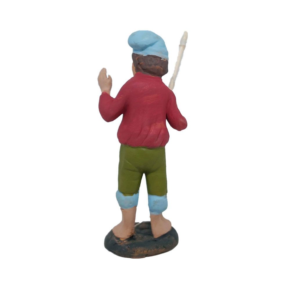 Pastore statuina pescatore con canna cm 7
