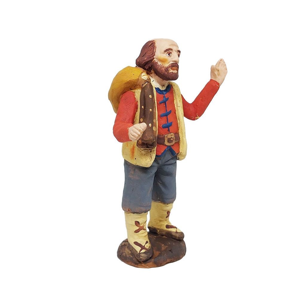 Pastori Statuina Zampognaro 10cm di terracotta per presepe
