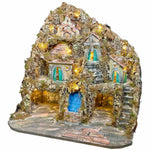 Presepe Napoletano artigianale con luci mulino a vento e cascata 60x57x47 cm
