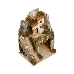 Presepe paesaggistico napoletano artigianale con luci H33 L24.50 P20