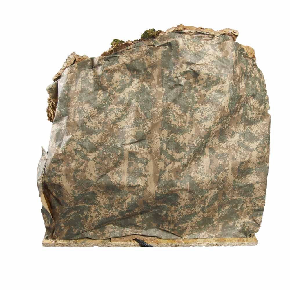 Presepe paesaggistico napoletano artigianale con luci e fontana H43 L40 P35 cm